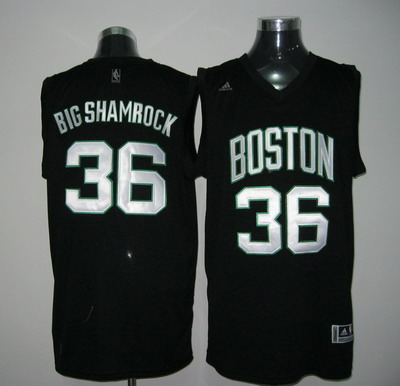  NBA Boston Celtics 36 Shaquille O'NEAL BIG SHAMROCK Black Jersey